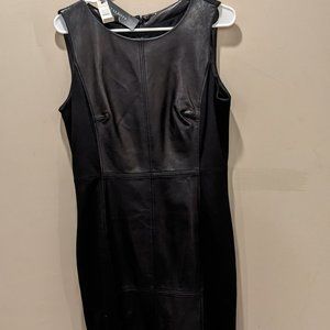 Talbot's black dress with lamb skin panel, size 8